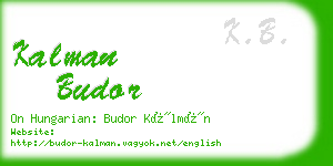 kalman budor business card